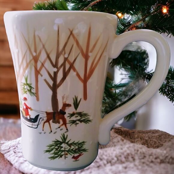 HALLMARK Glazed Ceramic Winter Scene MUG VINTAGE LARGE - Picture 2 of 12